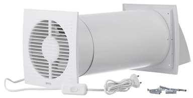 Steinberg14 Weiß 150mm Dezentrale Lüftung mit Wärmerückgewinnung - Rekuperator mit Kabel und Zugschnur - Wandlüfter mit Wärmetauscher - Raumbelüftung Wohnraumlüftung Belüftungssystem Lüftungsanlage