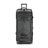 Amazon Basics Reisetasche mit Rollen, 137L, Leichter und Langlebiges Trolley aus Ripstop-Gewebe, Großes Fassungsvermögen mit Teleskopgriff, Ideal für Reisen, Arbeit und Freizeit, Schwarz