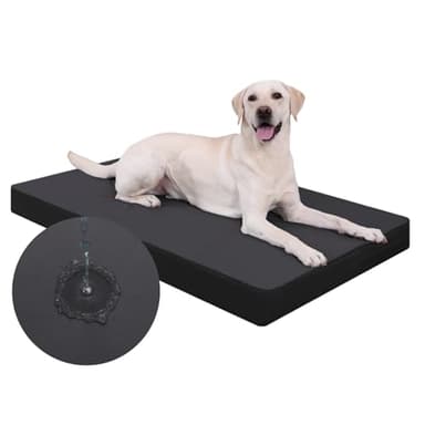 Favodormir Orthopädisches Hundebett Grosse Hunde 119x73cm,Abnehmbare Wassericht Kunstleder-Hülle Hundekissen Hundematratze für Große Hunde,Komfortable & Kühlende für Innen- Und Außenbereich,Schwarz