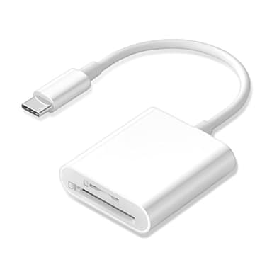USB C SD Kartenleser, Typ C Kartenleser mit Dual Slot Speicherkartenleser, Trail Kamera Viewer, USBC auf SD-Karte OTG-Adapter für iPhone 15 16/iPad/MacBook/Mac und weitere Typ-C-Geräte, Plug-and-Play
