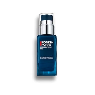 Biotherm Homme Force Supreme Gel, revitalisierende Gesichtscreme für Männer mit Anti Aging Effekt, Gesichtspflege mit Life Plankton, Blaualgen-Extrakt und Pro-Xylane