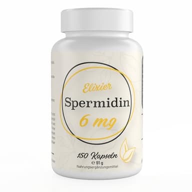 Spermidin 6 mg pro 1 Kapsel | Spermidin Kapseln hochdosiert für 150 Tage, vegan, glutenfrei, GMO frei | laborgeprüfte Qualität aus Österreich - 91 Gramm