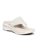 Skechers Damen Go Walk Arch Fit Weekender Sandale, Natural Textile, 37 EU