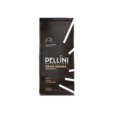 Pellini Gran Aroma Gemahlener Espresso – 100% Arabica, zarter und aromatischer Kaffee mit blumigen Noten, langsam geröstet für einen italienischen Espresso, 185 g, Verpackung mit Frischeventil