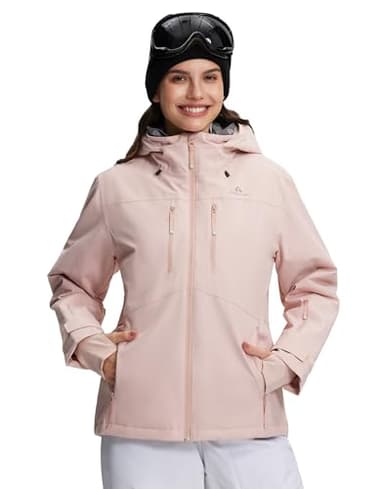 Pioneer Camp Winterjacke Damen Wasserdicht 20000mm H2O Winddichte Atmungsaktive Schneejacke mit Kapuze(Pink;M)
