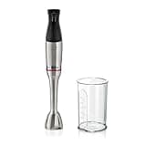 Bosch Stabmixer ErgoMaster Serie 6 MSM6M810, einhändig bedienbar, 10 Jahre Motorgarantie, Edelstahl-Klingen, verschleißfreie Keramik-Kupplung, Luftkühlung, QuattroBlade, Mixbecher, 1200 W, Edelstahl