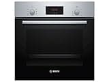 Bosch HBF133BR0 Serie 2 Einbau-Backofen, 60 x 60 cm, EcoClean Direct Reinigungshilfe, 3D Heißluft Backen auf 3 Ebenen, LED-Display, Schnellaufheizung, Kindersicherung, Schwarz, Updated