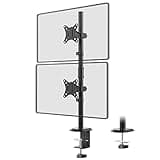 Monitor Halterung 2 Monitore, Extra hohe 80cm Pole Vertical Stack Bildschirmhalterung für 17-32 Zoll Monitore bis zu 9kg, Dualer Monitorständer mit Schwenk-Neige-Drehung