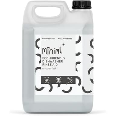 Miniml Klarspüler, 5 l Nachfüllpackung – natürlicher Geschirrspülreiniger, flüssiges Spülmittel für professionelles und gewerbliches streifenfreies Glas- und Geschirrspülen