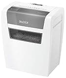 LEITZ IQ Home Partikelschnitt Aktenvernichter P4, 7-6 Blatt (70-80 g/m²), 15 Liter Abfallbehälter, Leise und Kompakt, Weiß, 80340000