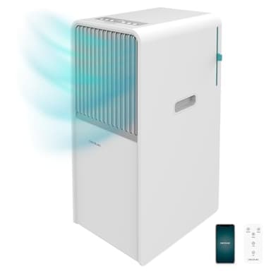 Cecotec - Mobile Klimageräte ForceClima 7550 Style Connected, 7000 BTU, Abdeckungsbereich 20 m2, Fernbedienung, Berührung, LED -Bildschirm, 4 Modi, 2 Geschwindigkeiten, Luftentfeuchter, Timer