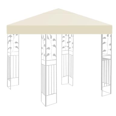 Ersatzdach Pavillon 3x3m Wasserdicht stabil Winterfest 160g/m² Beige Einzeldach Gartenpavillon Pavillondach Faltpavillon Sturmfest Partyzelt Ersatzbezug Top Abdeckung Baldachin