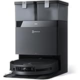 ECOVACS DEEBOT T50 Omni Saugroboter mit Wischfunktion,15.000 Pa, Ausziehbare Seitenbürste und Mopp, ZeroTangle 2.0, Moppwäsche mit 75°C heißem Wasser, All-in-One Station, ultradünn 81 mm, Schwarz