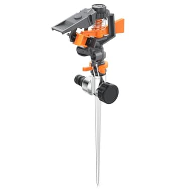 Brandson - Gartensprinkler Rasensprenger Impulsregner - Kreis- und Sektorenregner - 3/4 Zoll - Rasensprenger mit Pulsation – rotierend – mit Schnellkupplung – große Flächen bis 200 m2