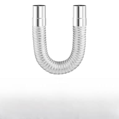 Opatiny Edelstahl-Rohr, gebogen, für Kaminofen, 50 mm, Teleskop, 0,65–1,5 m, für Holzofen, Warmwasserbereiter und Camping