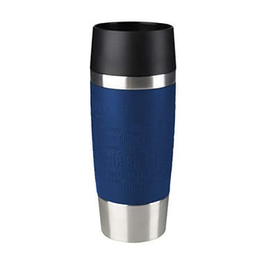 Emsa Travel Mug Classic Thermobecher 360 ml, Kaffeebecher to go thermo hält 4h heiß/8h kalt, auslaufsicher, Isolierbecher mit Quick-Press-Verschluss, 360°-Trinköffnung, blau, 513357