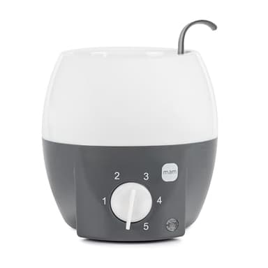 MAM Babykosterwärmer | Babyflaschenwärmer für Babyflaschen und Babynahrung | Flaschenwärmer mit automatischer Temperaturkontrolle und Überhitzungsschutz | grau