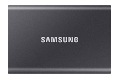 Samsung Portable SSD T7, SSD 4 TB, USB 3.2 Gen.2, 1.050 MB/s Lesen, 1.000 MB/s Schreiben, Externe SSD-Festplatte für iPhone 15 und neuer, Mac, PC, Smartphone und Spielkonsole, Grau, MU-PC4T0T/WW