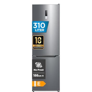 Midea MDRB424FGE02OA Kühl-/Gefrierkombination/188 cm Höhe/NoFrost/LED-Beleuchtung/Hochwertiger GMCC-Kompressor/Elektronische Steuerung/Zuverlässige Gefrierleistung/235 kWh/Jahr/224L Kühlteil