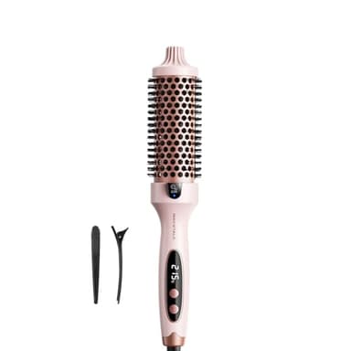 Wavytalk Thermobürste, Thermal Brush Blowout Boost Ionische Lockenbürste, Macht Haar Glatt und Glänzend, 5 Temperaturstufen, Haar schonend, 38mm Fass, Doppelspannung, Eurostecker, Sakura Rosa