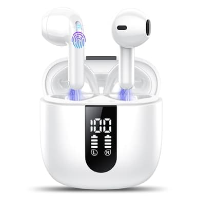 Bluetooth Kopfhörer, In Ear Kopfhörer Kabellos Bluetooth 5.4 Kabellose Kopfhörer mit 4 Mic, 2025 Kabellose Kopfhörer 50 Std ENC Noise Cancelling Earbuds Tiefer Bass, IP7 Wasserdicht Ohrhörer, USB-C