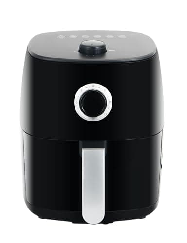 Home Trends® Mini-Heißluftfritteuse mit programmierbarer Temperaturregelung 1400 Watt 30 Minuten Timer ölfreies Frttieren Spülmaschinenfeste Antihaft-Behälter und einfach Reinigung Schwarz (2.8 L)