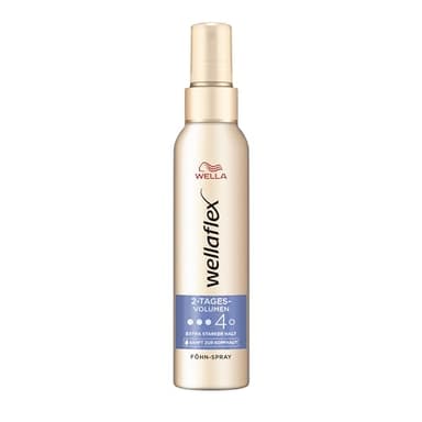 Wellaflex 2-Tages-Volumen Föhnspray für Frauen | Bis zu 48 Std. extra starker Halt | Voluminöses Haar | Schonend zur Kopfhaut, dermatologisch getestet | Frei von Silikonen | Haltegrad 4 | 150ml