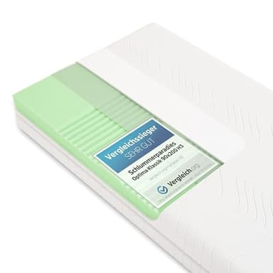 Schlummerparadies hochwertige Matratze 7-Zonen HR-Kaltschaummatratze - Made in Germany - ca. 19cm Gesamthöhe, RG40, geprüfter Kern + Bezug - Optima Klassik (90x200 H3)