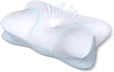 Zervikalkissen gegen Nackenschmerzen, Orthopädisches Kissen mit Memory Foam gegen Schulterschmerzen, Ergonomisches Kopf- und Nackenstützkissen für Seitenschläfer/Rückenschläfer/Bauchschläfer
