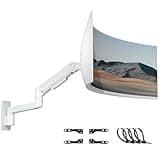 Monitor Wandhalterung für Ultrawide 17-49 Zoll - Heavy Duty Monitor Halterung Wand für 1 Bildschirm, Monitor Arm Wall Mount mit Höhenverstellbar, Max Load 20KG, VESA 75/100/200mm