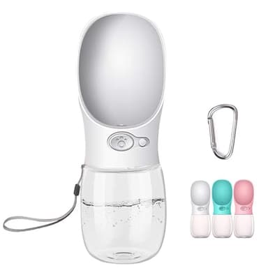 COTOP Hundetrinkflasche für Unterwegs, Tragbare Trinkflasche Hund 350ml, BPA-frei Wasserflasche Hunde to go, Reise Trinknapf für Hunde Klein, Auslaufsicher Wasserspender Pet Outdoor (reinweiß)