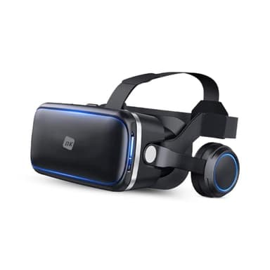 NK 3D VR Brille - Smartphone, Intelligente, Audio für Smartphone, 11,9 cm (4,7 Zoll) - 6,53 Zoll, Blickwinkel 90 - 100 Grad, 360º, Objektiv, Verstellbarer Pupille (Schwarz)
