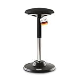 DESKSPACE Motion Ergonomischer Sitz- & Stehhocker - Höhenverstellbarer Bürohocker & Stehhilfe mit extra Breiter Standfläche & Sitz, Stehstuhl der Rücken und Nackenschmerzen vorbeugt, 5 Jahre Garantie