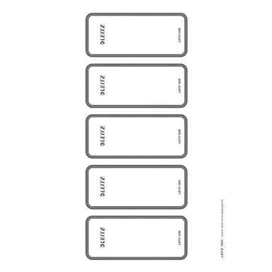 Leitz PC-beschriftbare Rückenschilder selbstklebend für Leitz Qualitäts-Ordner 180°, 50 Stück, 46 x 111 mm, Papier, 16920085
