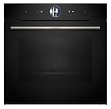Bosch HSG7361B1, Smarter Serie 8 Einbau-Dampfbackofen, 60 x 60 cm, 1 L Wassertank, Schwarz, Made in Germany, Hydrolyse Selbstreinigung, Air Fry, Farb-Display, 4D Heißluft, Bosch Assist, Pizzastufe