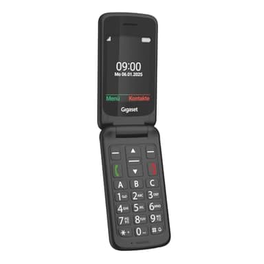 Gigaset GL595 Flip-Mobiltelefon – einfache Bedienung für Senioren, große Tasten & SOS-Notruftaste – Staub- & spritzwassergeschützt IP44 Schutzklasse–ohne Vertrag–2,8 Zoll TFT-Farbdisplay, Black