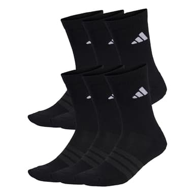 adidas Unisex CUSHIONED CREW SOCKS 6 PAIR PACK, black/black/white, 42-45