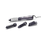 BaByliss Multistyle 1200W Warmluftbürste – Anti-Frizz Ionen-Technologie, Keramikbeschichtung, 4 Aufsätze, Multi-Föhnbürste, Schwarz, AS121E