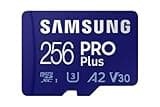 Samsung PRO Plus microSD-Karte, 256 GB, UHS-I U3, Full HD & 4K UHD, 160 MB/s Lesen, 120 MB/s Schreiben, Speicherkarte für Smartphone, Drohne oder Action-Cam, Inkl. SD-Adapter, MB-MD256KA/EU