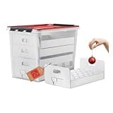 Weihnachtskugeln Aufbewahrungsbox 2er-Set | Christbaumkugeln Organizer für Weihnachtsschmuck | Weihnachtsdeko Kiste | Kompakte, platzsparende Weihnachtsboxen aus BPA-freiem Kunststoff (61 Liter)