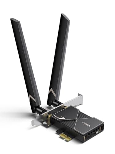 UGREEN WiFi 7 BE6500 WLAN Karte mit Bluetooth 5.4, 6GHz Band, MLO, Einfache Installation, WPA3, Netzwerkkarte mit 2x6dBi Antennen, PCIe WLAN Karte kompatibel mit Windows 11.