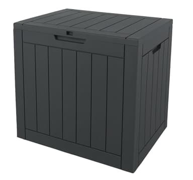 Ondis24 City Cube, Kunststoff Box - Abschließbare Poolbox, Paketbox, Gartenbox Wasserdicht, 110L, Anthrazit, 55x43x53cm Außenmaß, 75Kg Gewichtsbelastbarkeit. Ideal für Wohnungs- & Gartenbesitzer