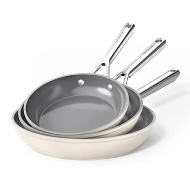 naturepan DiamondTitan Keramik Pfannenset 3-teilig (20+24+28cm), Antihaft Bratpfanne für alle Herdarten, PTFE-frei PFAS-frei PFOA-frei, Backofenfest, spülmaschinenfest mit kühlbleibendem Griff