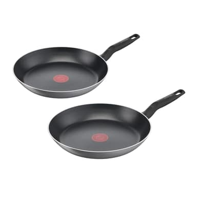 Tefal Easy Cook & Clean Pfannenset 24/28 cm, Antihaftbeschichtung, Bratpfannen, Thermo-Signal bei idealer Brattemperatur, NICHT induktionsgeeignet, einfache Reinigung, Made in France, B5559033