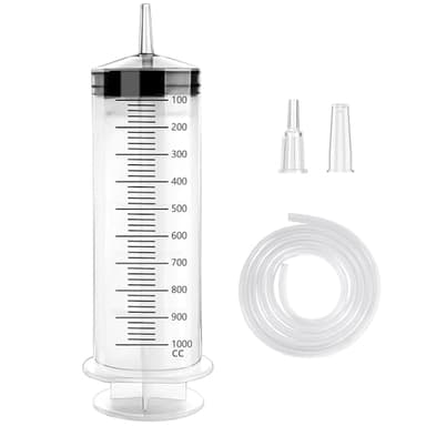 GOLDEROC Große Spritze Mit Schlauch，ölabsaugpumpe 1000ml,handpumpe, wiederverwendbar Ölspritze für Bremsflüssigkeit,Getriebeöle,Kühlmittel,Motor,Ölabsauger Umfüllpumpe