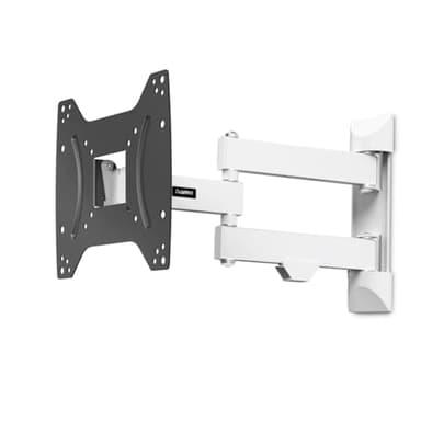 Hama TV Wandhalterung schwenkbar, neigbar, ausziehbar (TV Wandhalterung 19-48 Zoll, VESA 75x75 bis VESA 200x200, bis 20kg, 3 Gelenke, mit Fischer-Dübeln & Montageanleitung) schwarz-weiß