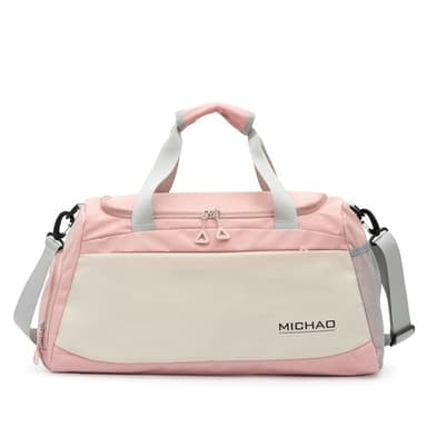 Schwimmtasche Damen, Gym Tasche, Sporttasche Groß, Sporttasche Damen, Reisetaschen, Sport Bag, Fitness Tasche, 52x24x27,Weekende, Klinikaufenthalt, XL (Rosa)