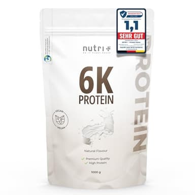 Nutri + Protein Pulver Neutral 1 kg - 80% Eiweiß - zuckerfrei + fettfrei - Proteinpulver ohne Süßstoff, Geschmack - ideal zum Backen - 1000 g Natural