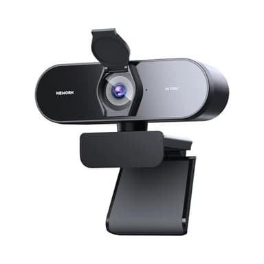 NEWORK 4K Webcam Mit PDAF & CDAF Dual-Autofokus, Ultra HD 4K, 2 Rauschunterdrückungs-Mikrofone, Automatische Lichtkorrektur, USB-A, Privatsphäre-Abdeckung, Streaming Für PC/Mac/Laptop