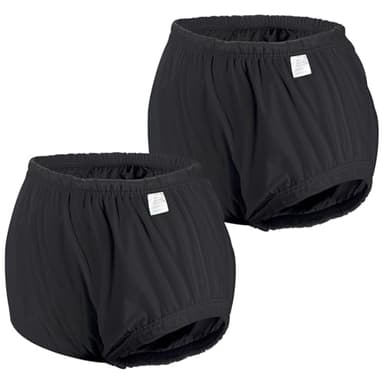 Carer 2 Stück Inkontinenz-Auslaufsichere Unterwäsche für Erwachsene Plastik-Windelhülle Waschbare Wiederverwendbare Wasserdichte Inkontinenzunterwäsche Unisex Schwarz Größe L